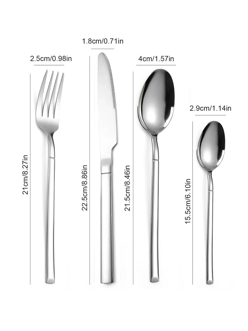 Axyaa Stainless Steel Knight Tableware Set: Steak Knife, Dessert Fork & Spoon