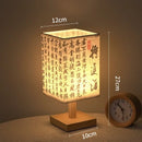 Axyaa Square Chinese Style Table Lamp with Dimmable USB Plug & Fabric Lampshade