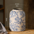Axyaa Blue White Porcelain Vases Chinese Ceramic Home Decor Retro Floral Arrangements