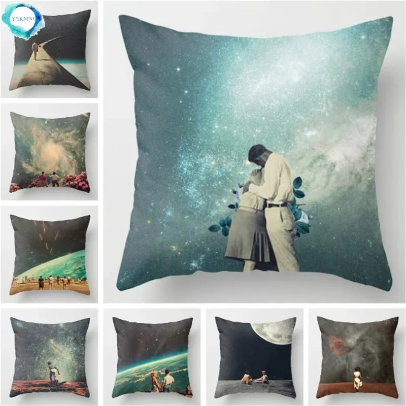 Axyaa Starry Sky Moon Cushion Cover - 45X45CM