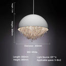 Axyaa Luxury Crystal Chandelier Black White LED Round Light for Living Dining Room