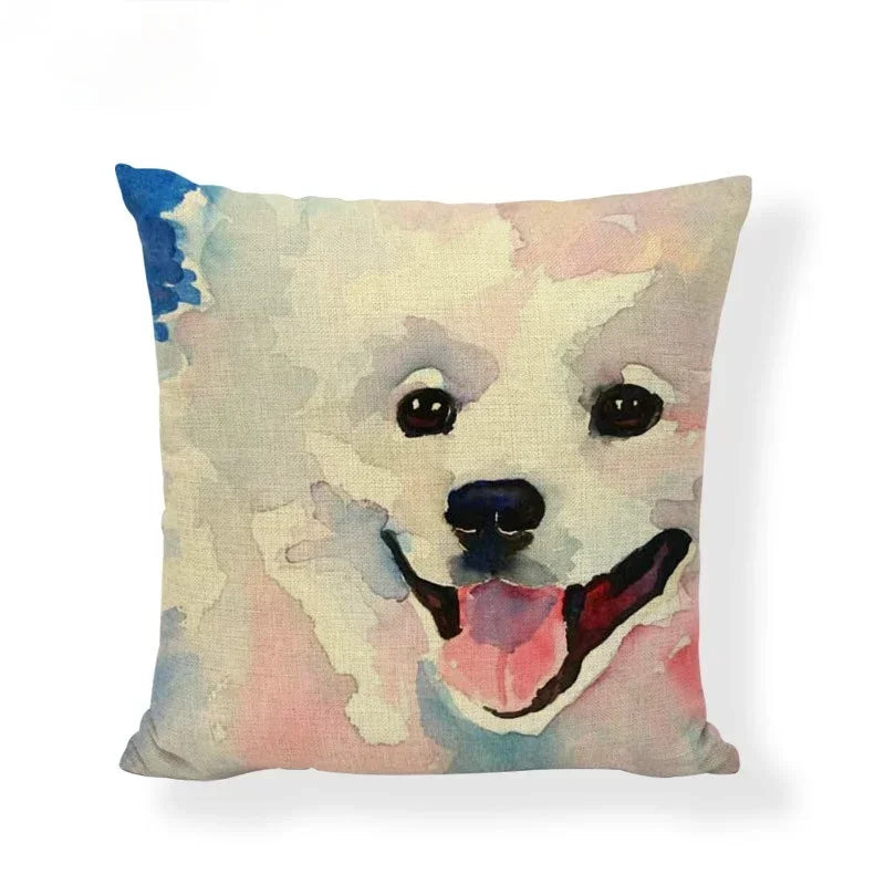 Axyaa Black White Dog Cushion Covers - Home Decor Pillow Cases