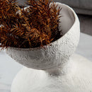 Axyaa Geometric Ceramic Vase: White Abstract Room Decoration Accessory