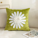 Axyaa Green Velvet 3D Floral Petals Cushion Cover 45x45cm 30x50cm Luxe Home Decor