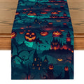 Axyaa Spooky Pumpkin Head Table Runner for Halloween Party Décor