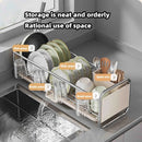 Axyaa Over Sink Drainer Rack: Dish Drying Bowl Organizer & Cup Holder Shelf