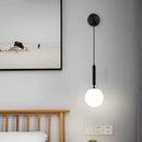 Axyaa Black/Gold Glass Ball Wall Lamp for Modern Room Decor