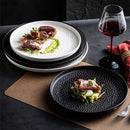 Axyaa Ceramic Plate Set of 4 - Hammer Pattern Tableware for Steak, Salad, Dessert