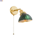Axyaa Glass LED Wall Sconce Lamp Pull Chain Switch Night Light