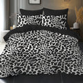 Axyaa Black Leopard Print 3D Soft Brushed Bedding Set for Bedrooms