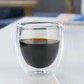 Axyaa Double Wall Glass Cup - Round Style Solid Color Glass Mug
