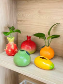 Axyaa Fruit Vase Series: Dragon Fruit Orange Mango Ceramic Vase for Living Room Decor