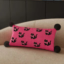 Axyaa Red New Year Kitten Pillow Cover for Living Room Sofa, Car Seat Cushion