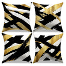 Axyaa Abstract Gold Black White Pattern Pillow Cover for Sofa Bedroom Car