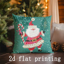 Axyaa Santa Christmas Pillow Cover for Sofa, Bedroom, Car - Festive Decor Theme