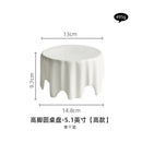 Axyaa Round White Plate - High Foot Plate, Artistic Conception, Irregular Western Food Plate