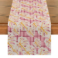 Axyaa Bamboo Lines Table Runner - Kitchen Dining Holiday Decor Flower Turtle Back