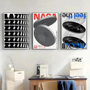 Axyaa UFO Canvas Bar Prints: Fast Life Quote Wall Art for Modern Living Room
