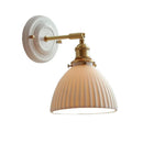 Axyaa Ceramic Sconce with Brass Arm - Handcrafted Porcelain Wall Lighting