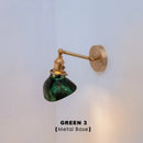 Axyaa Green Glass Wall Lamp Modern Nordic Bedroom Sconce LED Lighting