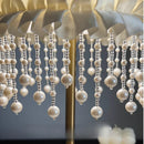 Axyaa Pearl Tassels Floor Lamp: LED Dimmable Standing Light for Bedroom, Study & Decor