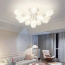 Axyaa Nordic White Lily Blossom LED Chandelier for Kitchen Living Room Bedroom