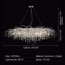 Axyaa Silver Crystal Chandelier: Elegant Rectangular Ceiling Fixture for Living Room & Restaurant.