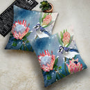 Axyaa Bird Oil Painting Cushion Cover - Chinese Style Home Decor