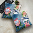 Axyaa Bird Oil Painting Cushion Cover - Chinese Style Home Decor