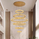 Axyaa Crystal Chandelier Stair Pendant Living Room Lighting Modern Interior Light