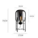 Axyaa Smoke Gray Glass Floor Lamp Industrial Nordic Style for Living Room & Bedroom