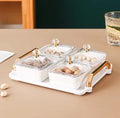 Axyaa Ceramic Fruit Plate: Creative Divided Snack Plate for New Year Dried Fruits