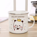 Milk Mocha Bear Enamel Cup - Axyaa Cute Animal Couple Gift