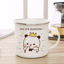 Milk Mocha Bear Enamel Cup - Axyaa Cute Animal Couple Gift