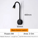 Axyaa Wall Mounted LED Reading Lamp 3W, Adjustable Gooseneck, Switch, Bedroom Night Light