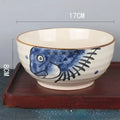 Axyaa 7-inch Ceramic Ramen Noodle Bowl - Japanese Hand-Painted Design for Home and Restaurant