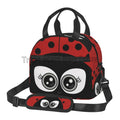 Axyaa Cartoon Ladybug Insulated Lunch Bag for Children Women School Work, Portable Bento Box