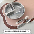 Axyaa Stainless Steel 3-Compartment Dinner Plate Tray - Divided Dining Kitchen Food Container