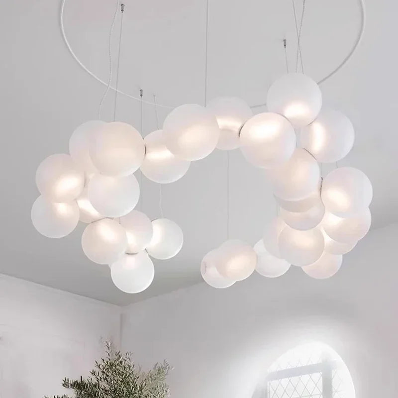 Nordic Acrylic Ball Pendant Lamps for Living Room by Axyaa