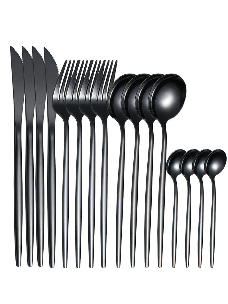 Axyaa 16-Piece Gold Cutlery Set Stainless Steel Tableware Kit