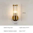 Axyaa Crystal Wall Sconce: Modern Gold Plated Metal Lamp for Bedroom, Living Room Lighting