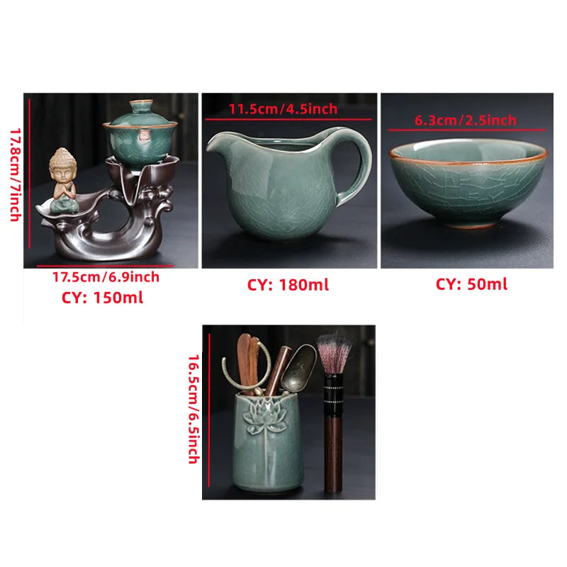 Axya™ Chinese Tea Set: High-Grade Ceramics Teapot & Tea Cup Set