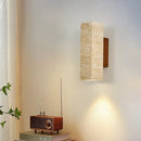 Axyaa Yellow Cave Stone Wall Lamp for Study Bedroom, Antique Style Solid Wood Hallway Lamp