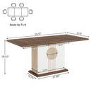 Axyaa Farmhouse Wood Dining Table, Seats 4-6, 55" Rectangular Kitchen & Living Room Table