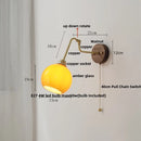 Axyaa Amber Glass LED Wall Lights Pull Chain Switch - Modern Nordic Design