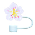 Cute Flower Silicone Straw Cover for Stanley Cup 10mm Lids by Axyaa