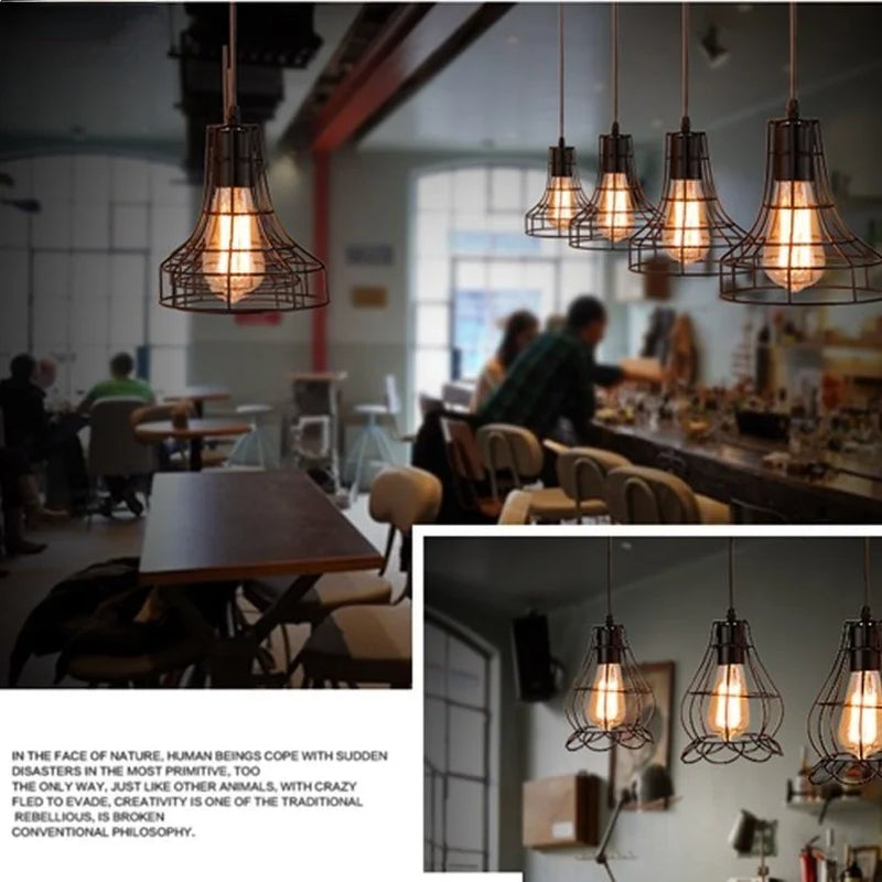 Axyaa Industrial Iron Pendant Light for Dining Room & Kitchen