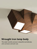 Axyaa Antique Walnut Downlight Ceiling Light - Surface Mounted Living Room & Bedroom Lighting