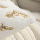 Axyaa White Pillowcase with Golden Sequin Embroidery - Halloween Theme