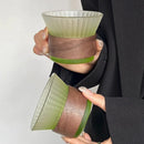 Axyaa Gradient Color Stripe Glass Cup for Coffee, Cold Drinks, Latte - 200ML